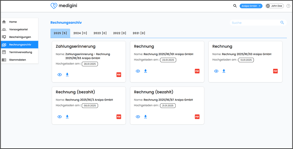 Digitale Rechnungsverwaltung